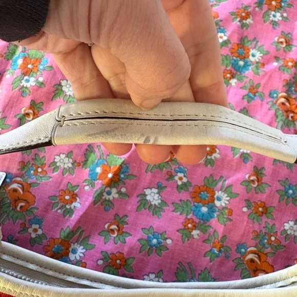 Authentic Coach Y2K Red Signature Jacquard Mini Shoulder Bag White Leather Trim - Picture 8 of 9